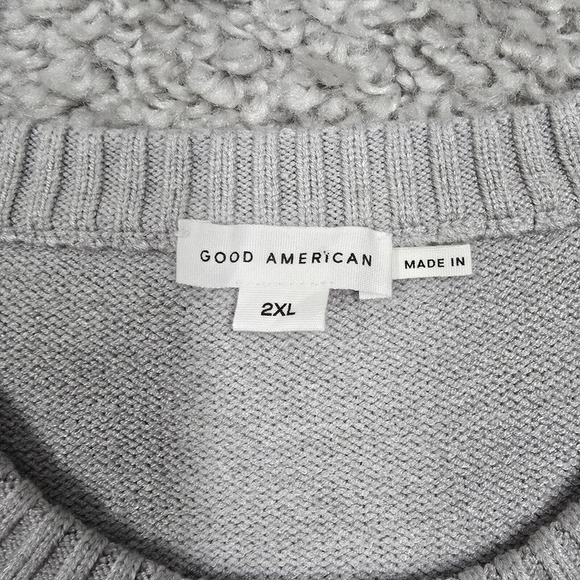 Good American Sweater Womens 2XL Gray Pullover Long Sleeve Stretch Minimalist - Picture 5 of 11
